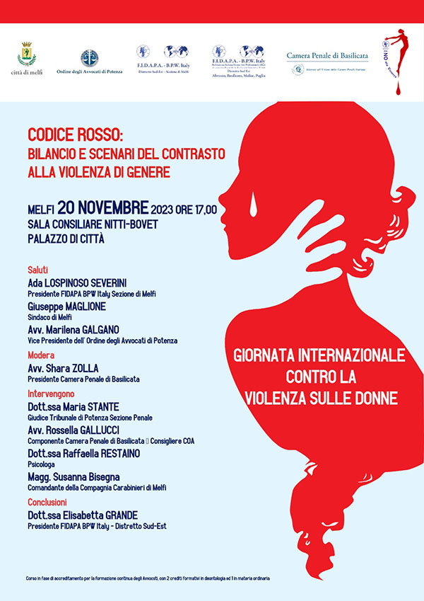 Melfi pronta a parlare di Violenza contro le Donne. L'evento in programma